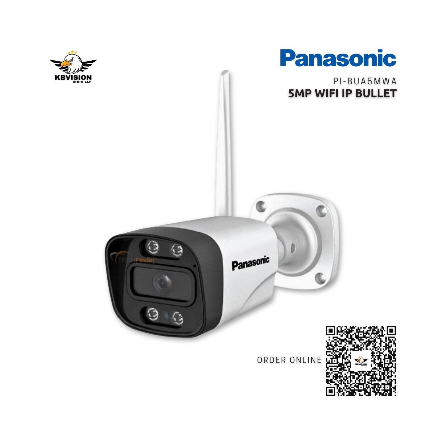 Panasonic PI-BUA5MWA 5mp WiFi IP Bullet Camera Panasonic PI-BUA5MWA 5mp WiFi IP Bullet Camera